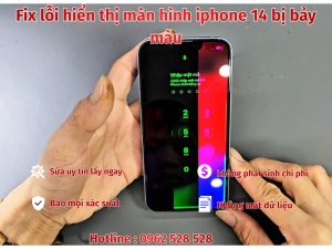 fix lỗi hiển thị màn hình iphone 14 bị bảy màu